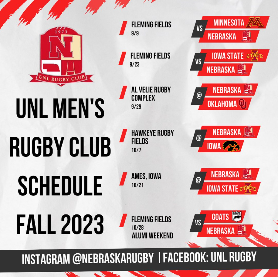 UNL Rugby Fall 2023 Schedule